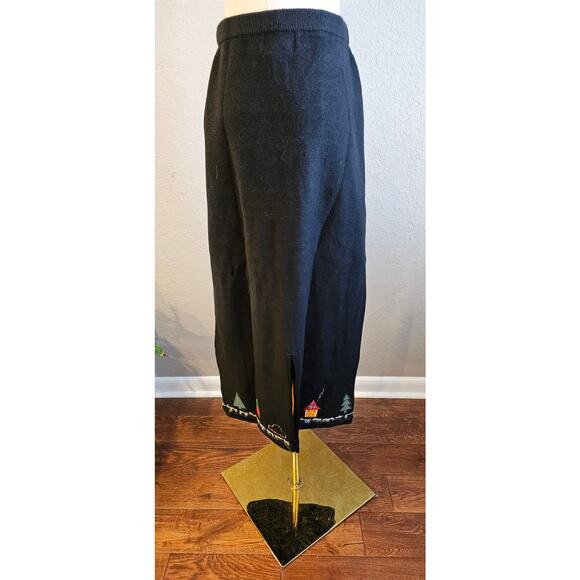 NWT Vintage Quacker Factory Christmas Sweater and‎ Skirt Set Women Size M Black - Picture 2 of 10